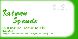 kalman szende business card