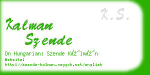 kalman szende business card